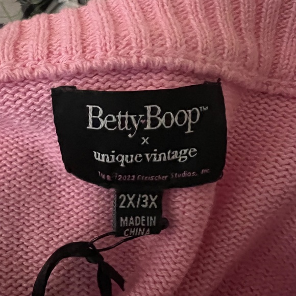 Betty Boop Unique Vintage Pink Betty Boop Love Sweater Size: 2X-3X - Picture 11 of 11